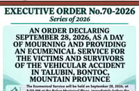 Bakun declares mourning day for crash victims