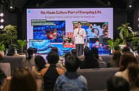SM Supermalls President Steven T. Tan speaks during the My SM Lifestyle launch.