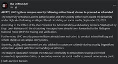 Online shooting threat triggers class suspensions in Naga City, Pili