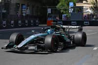 SETTING the tempo in Baku, George Russell guides the Mercedes around the tight confines of the Azerbaijan Grand Prix street circuit.