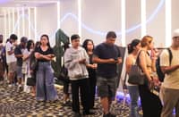 Moviegoers line up at Gateway Cineplex 18 during the opening days of the Puregold CinePanalo Film Festival.