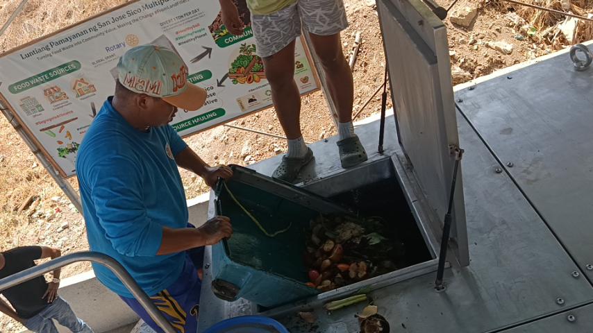 Food-waste composting machine donated in Sico, Batangas