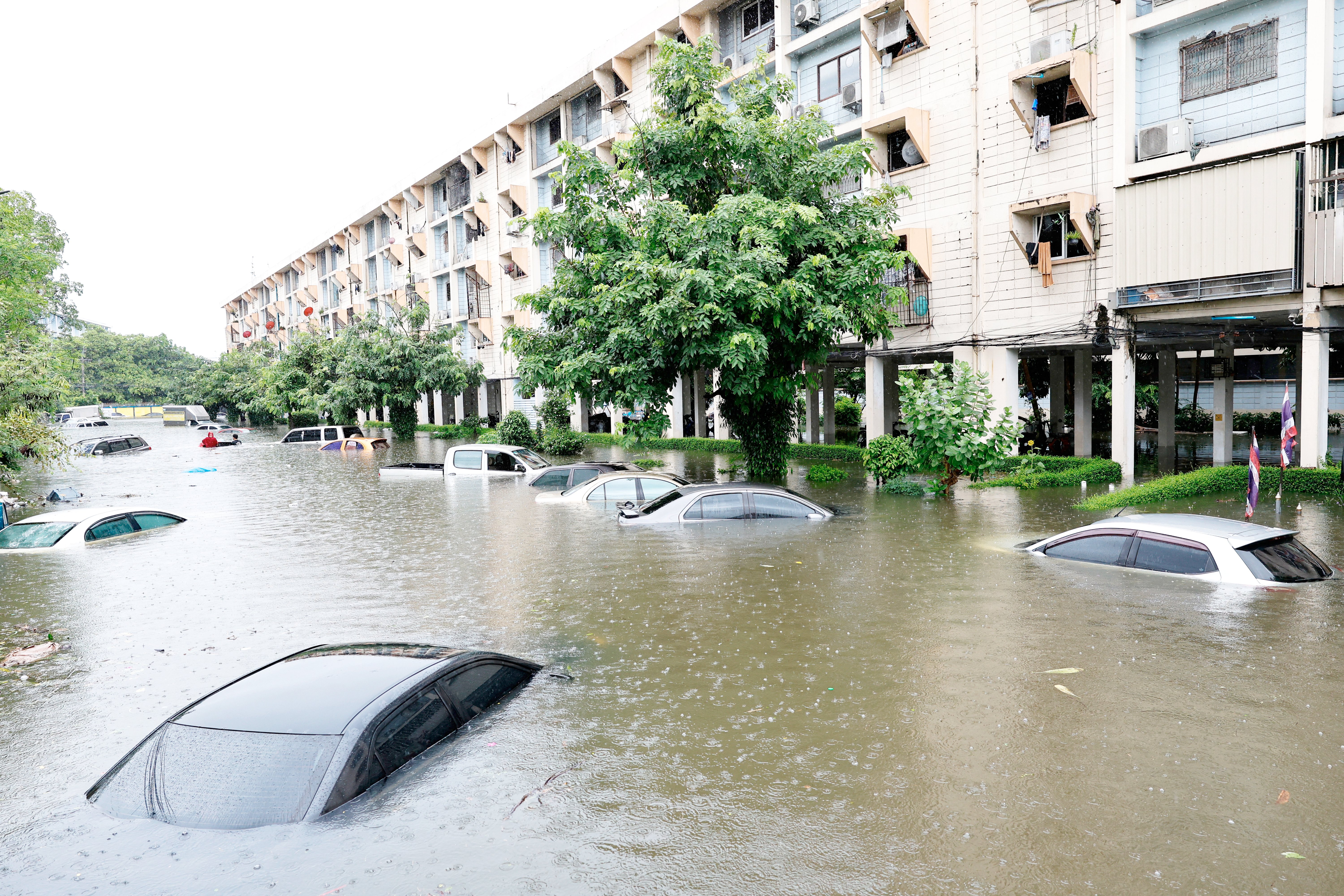 Homes flooded, roads submerged