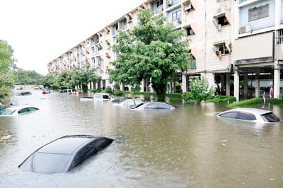 Homes flooded, roads submerged