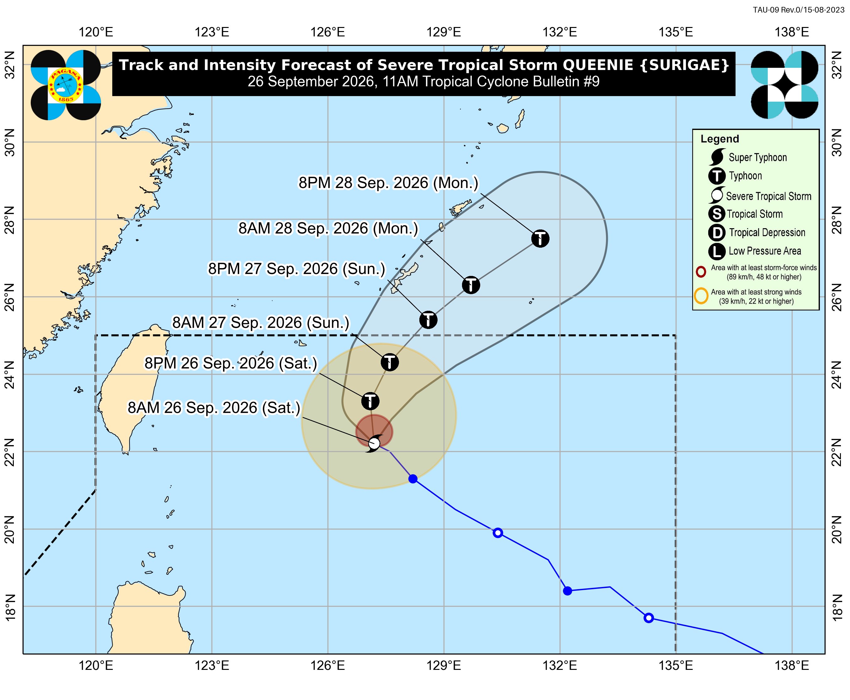 Severe Tropical Storm Queenie nears typhoon status