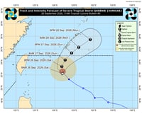 Severe Tropical Storm Queenie nears typhoon status