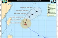 Forecast position of Severe Tropical Storm Queenie