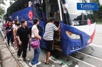 (September 28 2026) Commuters avail free ride of QCity Bus, on Monday September 28 2026, as they continue eight routes service to help commuters affected by the transport strike. Photo/Analy Labor