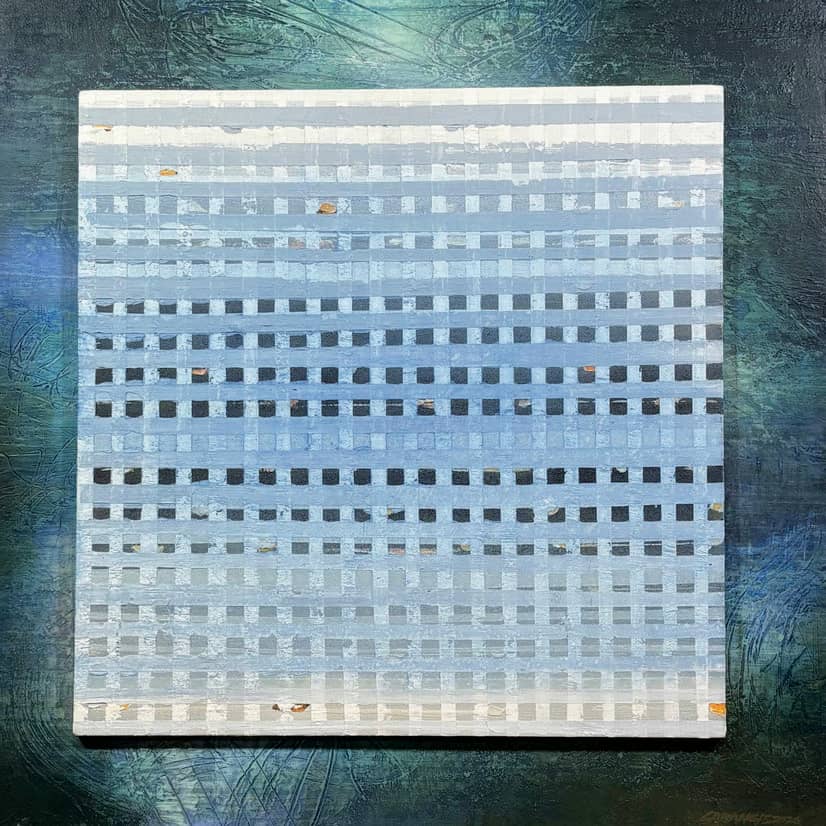 ‘BETWEEN Two Horizons II — Residual Light,’ acrylic on canvas, 24 in x 24 in
2026.