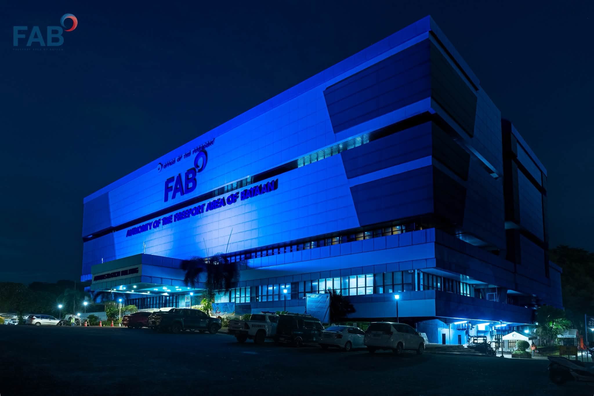 AFAB lights up admin building blue in observance of World Maritime Day 