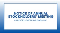 Notice of Annual Stockholders' Meeting: PH Resorts Group Holdings, Inc.
