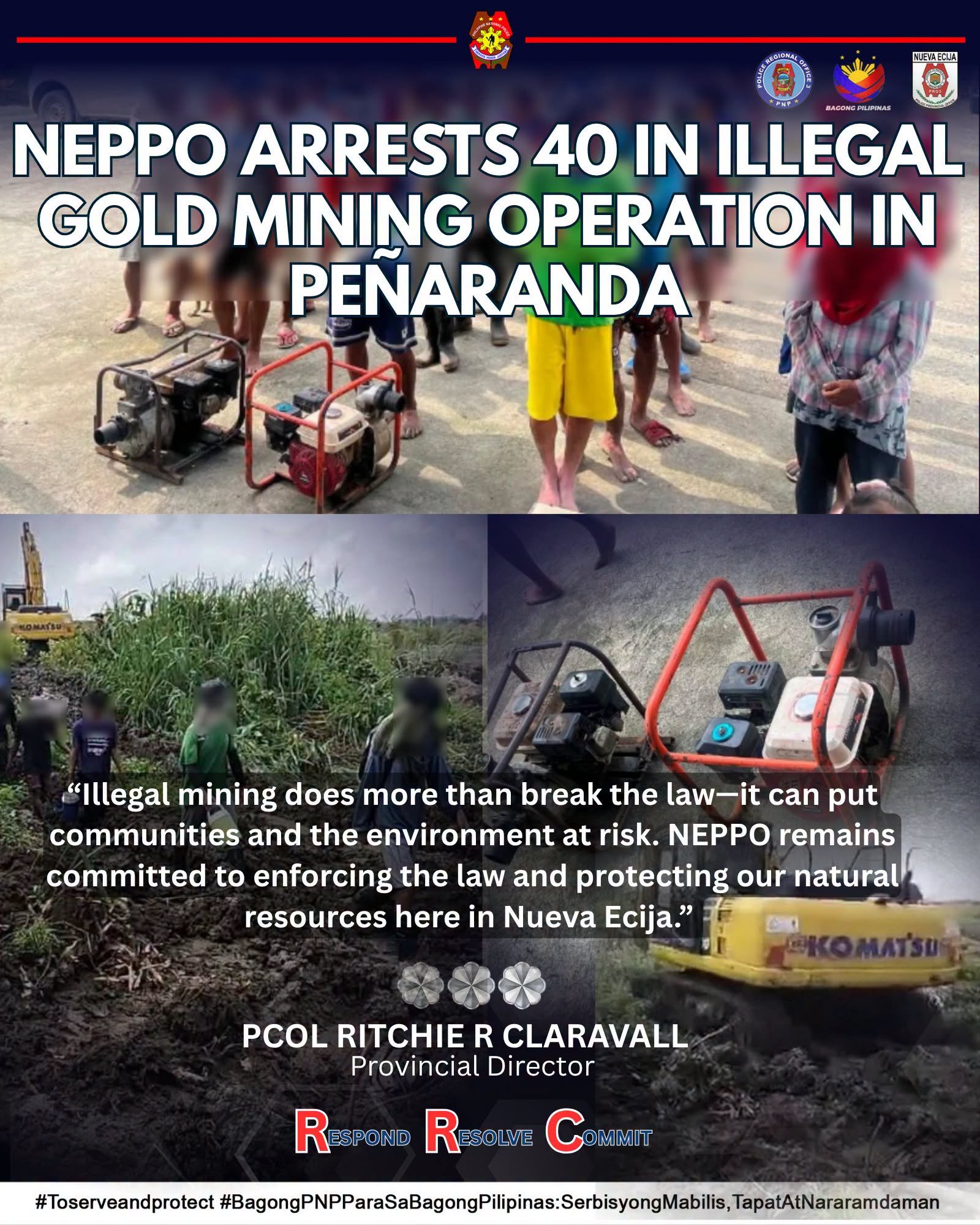 40 people arrested in illegal gold mining operation in Nueva Ecija