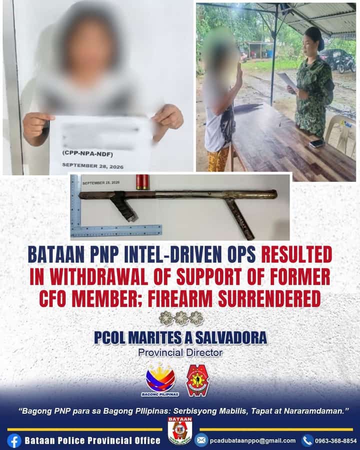 Bataan police facilitates withdrawal of support by Communist Front Organization member