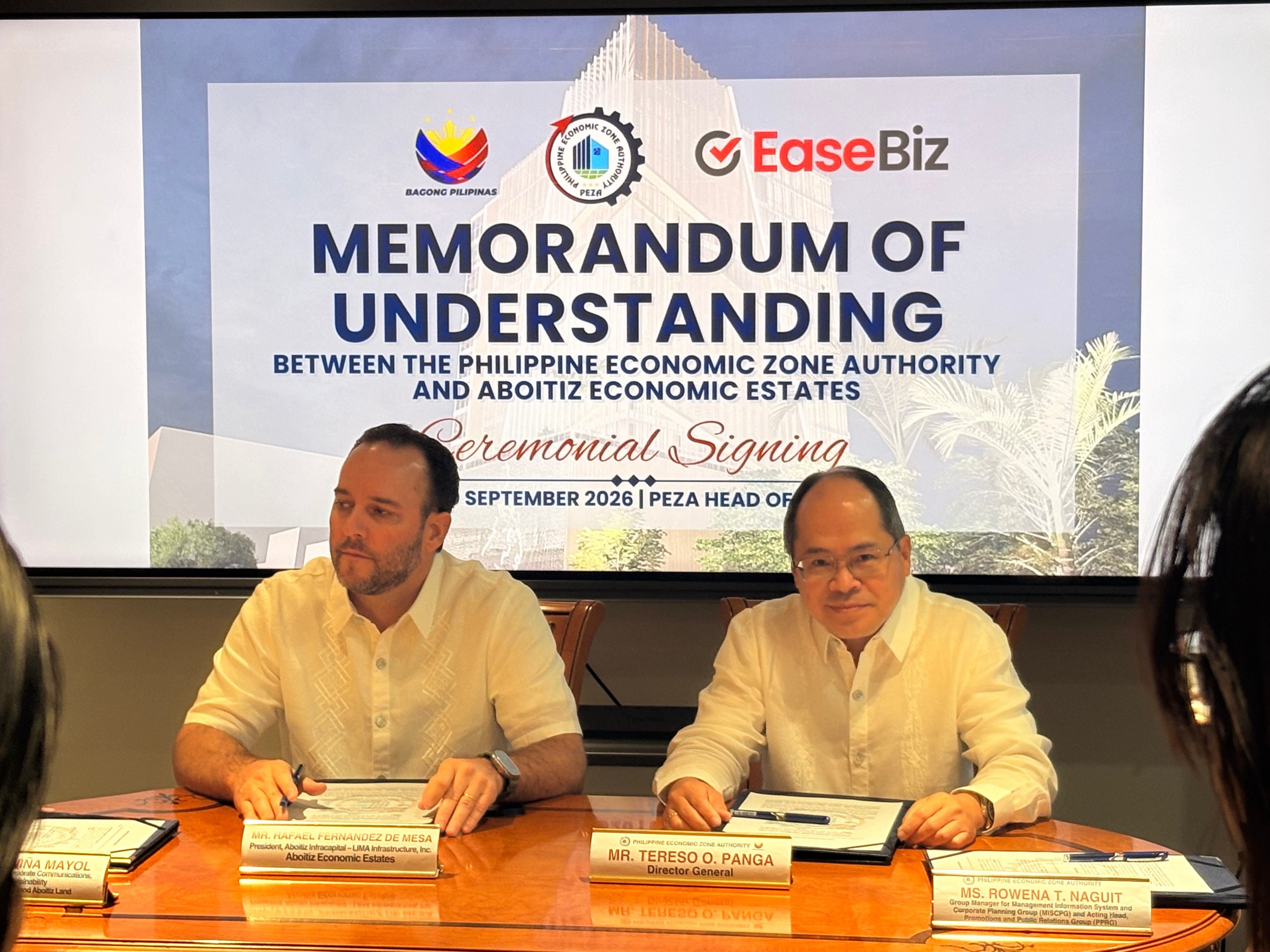 PEZA, Aboitiz deepen investor support under EaseBiz