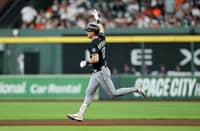 COLSON Montgomery of the Chicago White Sox rounds the bases after hitting a home run in their 6-3 win over the Houston Astros in Game One of the American League Wild Card Series on Tuesday.