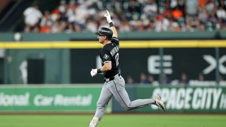 COLSON Montgomery of the Chicago White Sox rounds the bases after hitting a home run in their 6-3 win over the Houston Astros in Game One of the American League Wild Card Series on Tuesday.