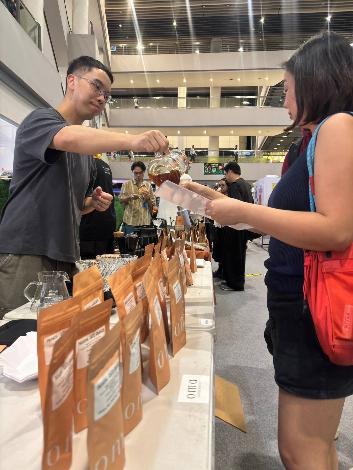 VISITORS could sample drinks at different booths.
