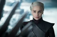 Emilia Clarke as Daenerys Targaryen.