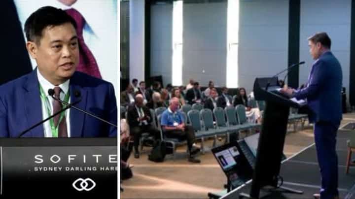 CLIMATE Change Commission vice chairperson and executive director Robert E.A. Borje addresses delegates during the 2026 United Nations Framework Convention on Climate Change Standing Committee on Finance Forum in Sydney, Australia.