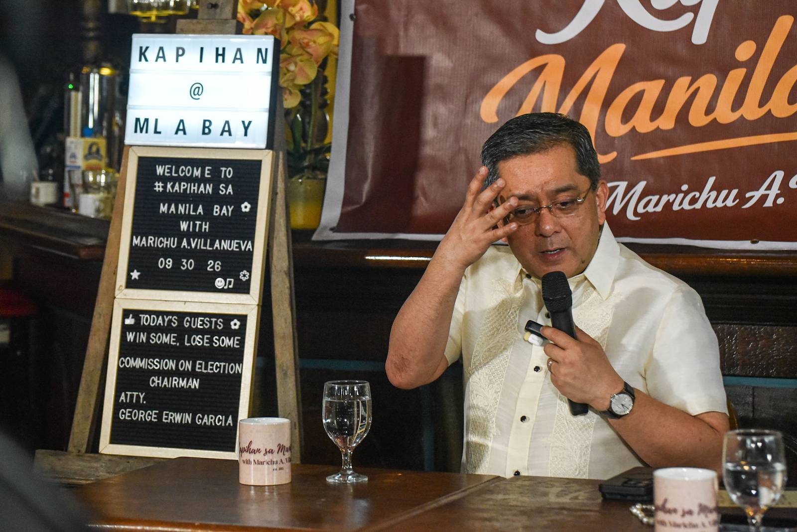 Comelec Chairman George Garcia speaks in a forum on his insights and plans on the upcoming and postponed 2026 Barangay and Sangguniang Kabataan Elections in Manila, on September 30. l Zedrich Xylak Madrid