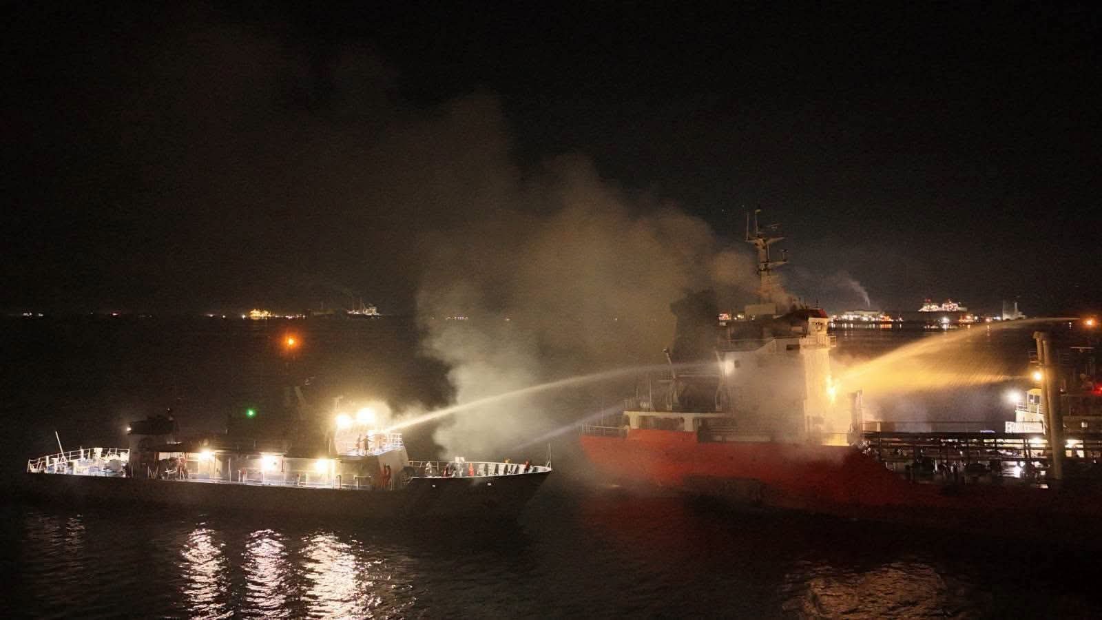 Tanker catches fire in Calaca, 2 crew hurt
