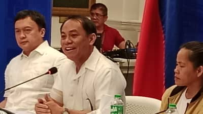 Justice Secretary Frederick Vida (center) said Thursday the extradition of Pastor Apollo Quiboloy is in the final stage after undergoing challenges. Alvin Murcia