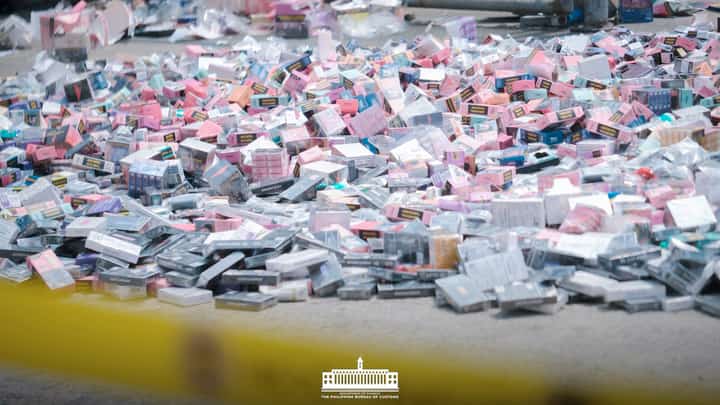 BUREAU of Customs personnel condemn and destroy more than P1.4 billion worth of illicit vape products on Thursday. The disposal represents the largest single-operation seizure of smuggled vape products and devices in the agency’s history, preventing millions of illegal vape units and pods from entering the Philippine market.