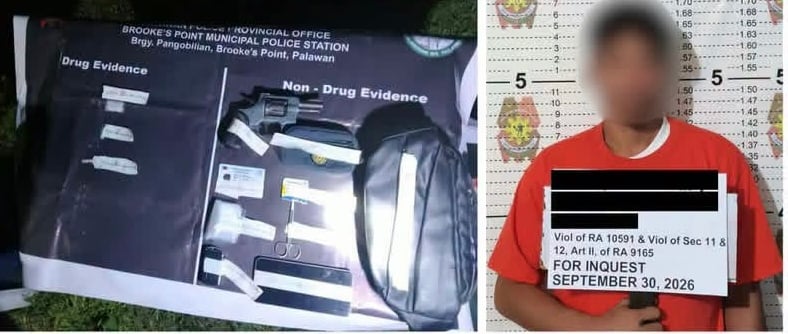 Armed man arrested with P16.5K suspected shabu, .22 revolver in Palawan
