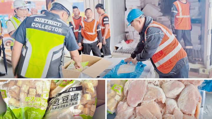 CUSTOMS authorities at the Port of Subic intercepted a P6.669-million shipment of frozen chicken meat from Hong Kong that had been misdeclared as cooked tofu amid the Bureau of Customs’ intensified crackdown on agricultural smuggling and customs fraud.