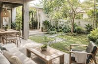 LARGE windows and greenery connect the interior of a contemporary Filipino home with its outdoor surroundings while allowing natural light