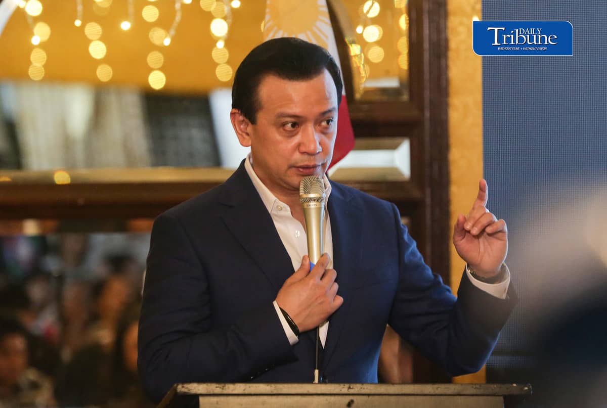TRILLANES PRESENTS ALLEGED DUTERTE MONEY TRAIL
Former senator Antonio “Sonny” Trillanes IV holds a press conference at Club Filipino in San Juan City on Friday, 2 October, where he presented alleged financial transactions involving Vice President Sara Duterte, Davao City Rep. Paolo Duterte, Davao City Mayor Sebastian Duterte and businessman Sammy Uy. 

Trillanes also alleged that a company linked to Sara Duterte’s husband, Manases Carpio, received more than ₱319 million from the Chinese government and Chinese corporations. The allegations have yet to be established in court.
| Analy Labor