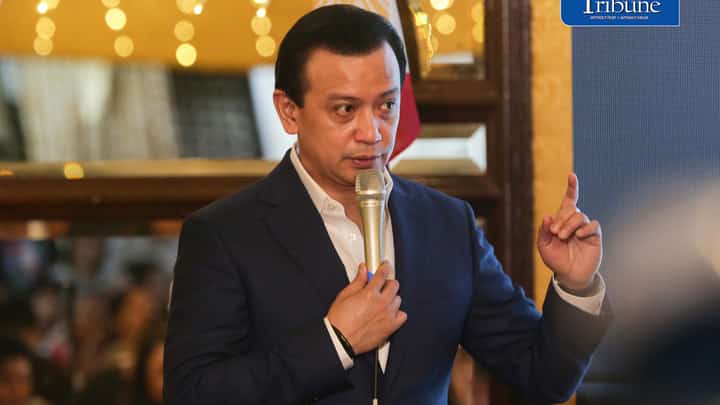 (October 02 2026) Former Senator Antonio F. Trillanes IV hold a press conference to show to the media the alleged transactions involving the Duterte siblings, Davao City 1st District Representative Paolo Duterte, Davao City Mayor Sebastian Duterte, and Vice President Sara Duterte and Davao-based businessman and alleged “Drug Lord” Sammy Uy, held at Club Filipino in San Juan City on Friday, October 2, 2026. Trillanes also claimed that VP Sara Duterte and her husband, Atty. Manases Carpio, received millions in funds from China, which he described as alarming and should be concrete evidence on Duterte’s impeachment. Photo/Analy Labor