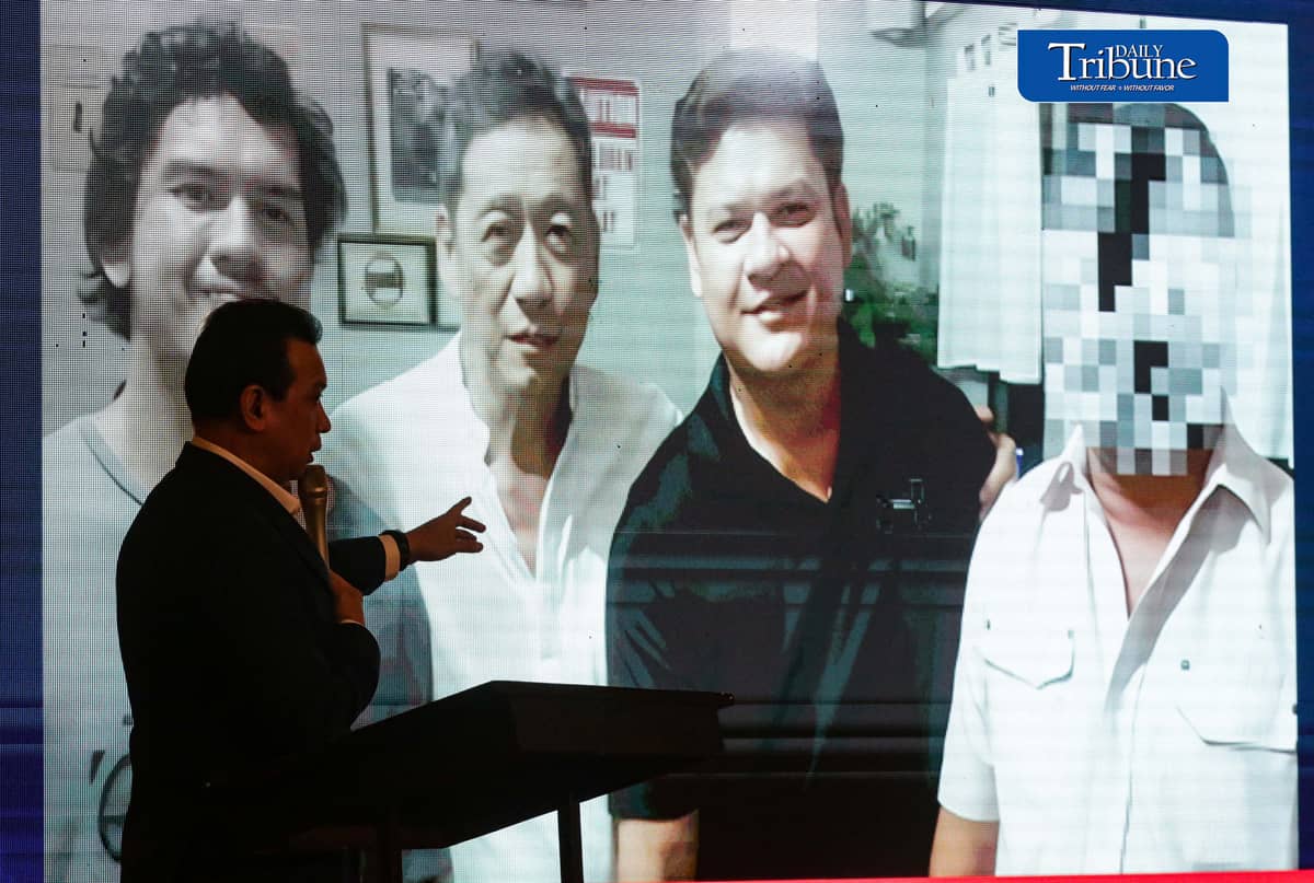 TRILLANES PRESENTS ALLEGED DUTERTE MONEY TRAIL
Former senator Antonio “Sonny” Trillanes IV holds a press conference at Club Filipino in San Juan City on Friday, 2 October, where he presented alleged financial transactions involving Vice President Sara Duterte, Davao City Rep. Paolo Duterte, Davao City Mayor Sebastian Duterte and businessman Sammy Uy. 

Trillanes also alleged that a company linked to Sara Duterte’s husband, Manases Carpio, received more than ₱319 million from the Chinese government and Chinese corporations. The allegations have yet to be established in court.
| Analy Labor