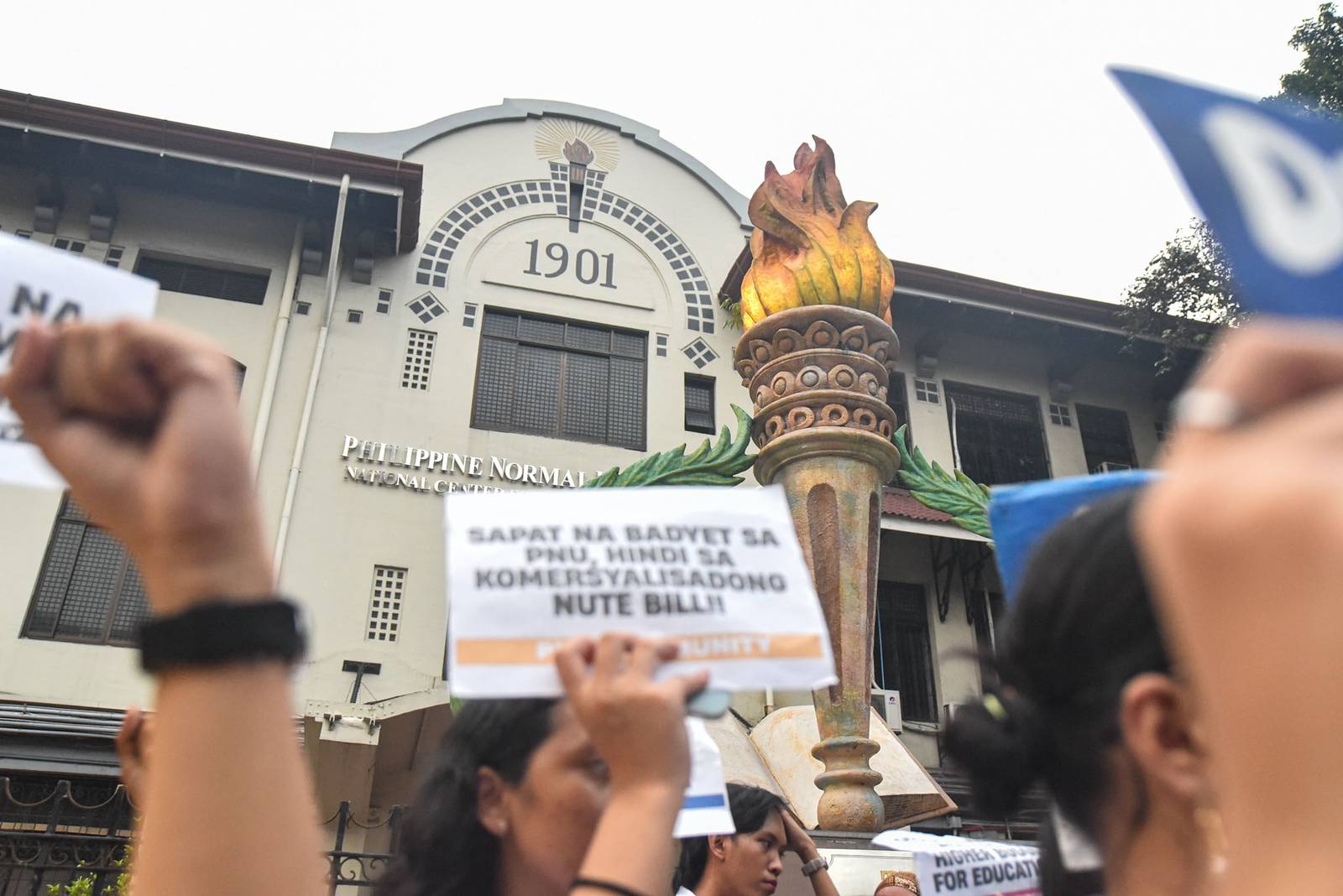 Student-teachers from progressive groups at the Philippine Normal University (PNU) call on the university administration and the Marcos Jr. government to provide livable wages for teachers and oppose budget cuts that they say affect student welfare during a protest in Manila on October 2.

The student-teachers are set to hold a walkout on October 5 in observance of World Teachers’ Day. l Zedrich Xylak Madrid