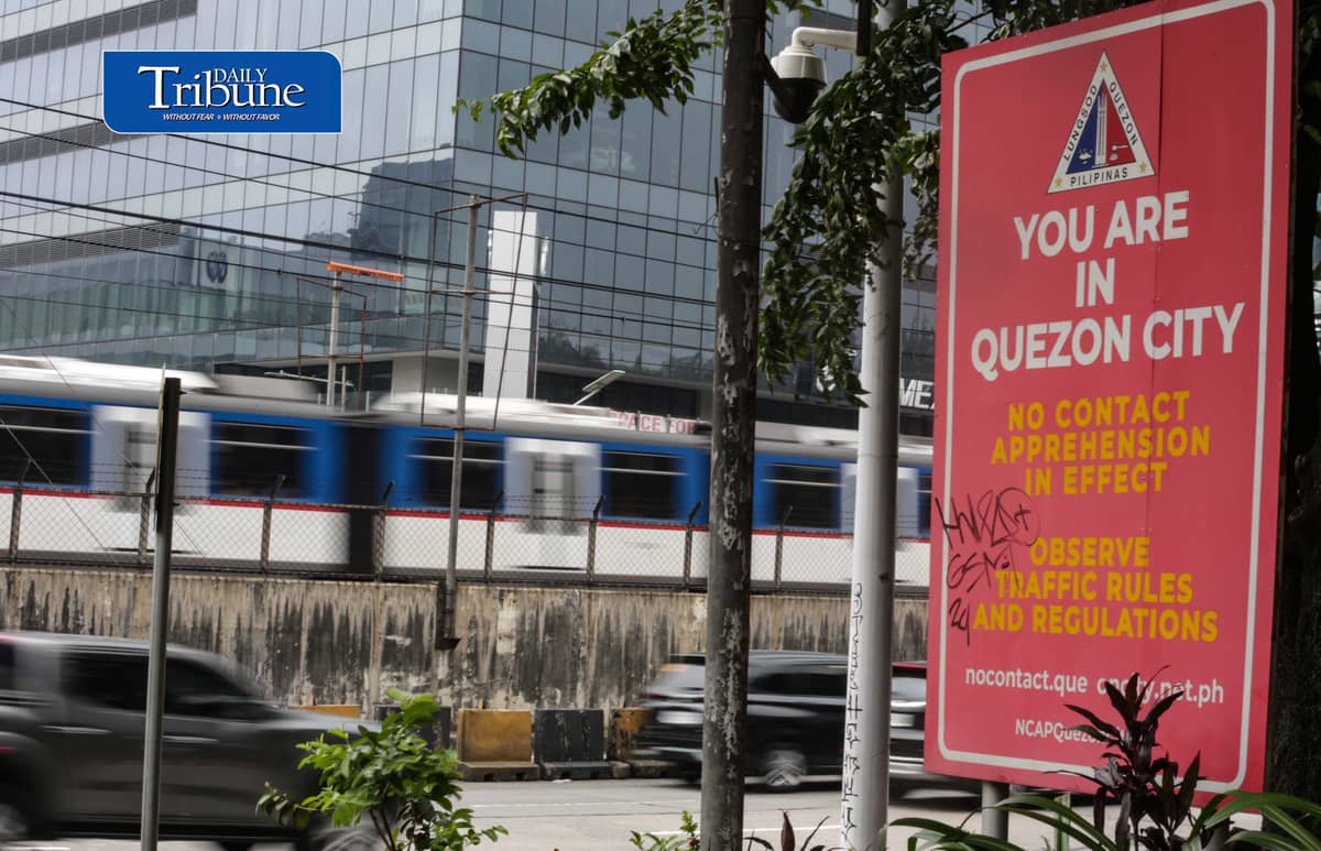 (October 03 2026) A No-Contact Apprehension Policy (NCAP) reminder seen installed along Edsa near Camp Aguinaldo in Quezon City on Saturday October 3 2026. The No-Contact Apprehension Policy (NCAP) is officially reimplemented across six major Metro Manila local government units including Quezon City, starting October 5, 2026. Violation notices are sent directly to vehicle owners via mail, SMS, or email using data from the Land Transportation Office (LTO). Photo/Analy Labor