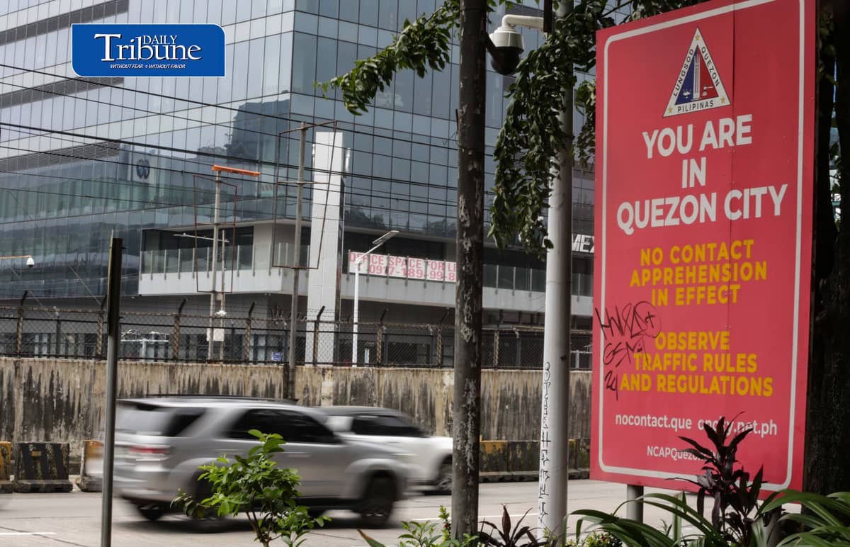 (October 03 2026) A No-Contact Apprehension Policy (NCAP) reminder seen installed along Edsa near Camp Aguinaldo in Quezon City on Saturday October 3 2026. The No-Contact Apprehension Policy (NCAP) is officially reimplemented across six major Metro Manila local government units including Quezon City, starting October 5, 2026. Violation notices are sent directly to vehicle owners via mail, SMS, or email using data from the Land Transportation Office (LTO). Photo/Analy Labor