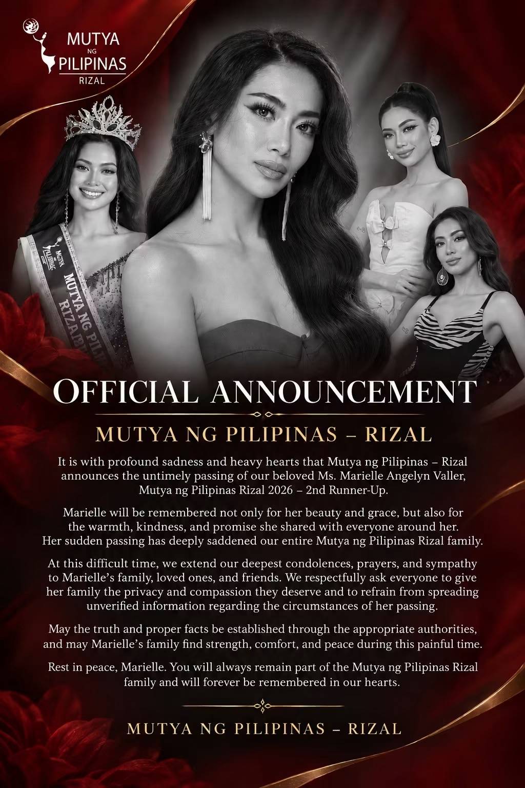 Mutya ng Pilipinas Rizal official statement