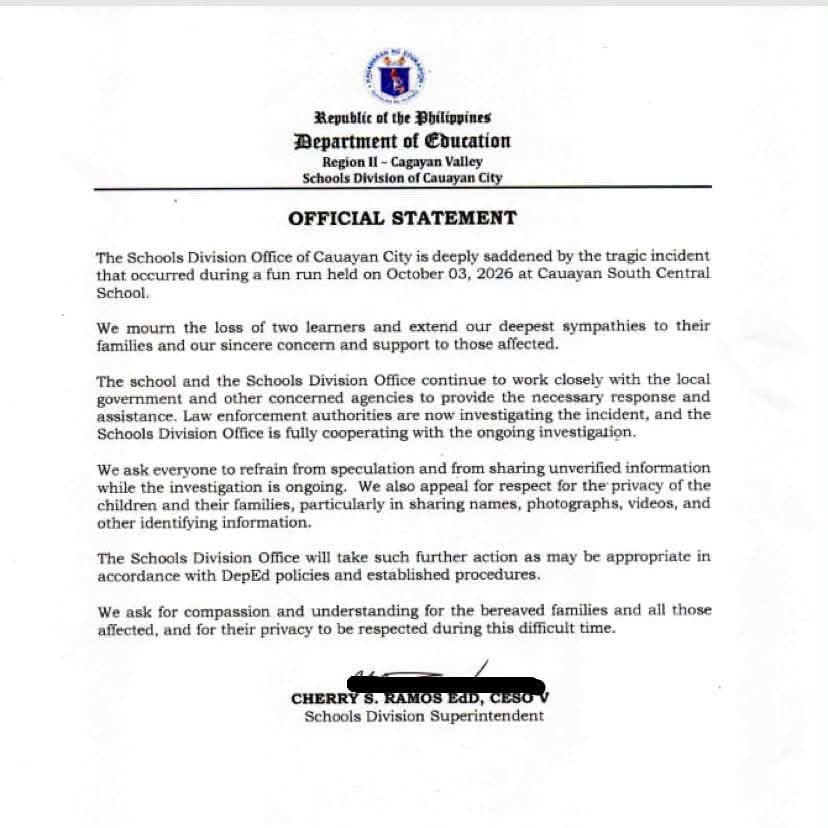 2 killed, 2 others hurt in electrical accident at Cauayan school fun run