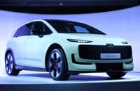 AUDI displays its new A2 e-tron compact electric vehicle in Paris ahead of customer deliveries scheduled for December.