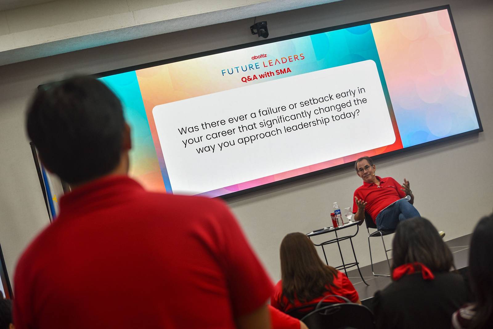 ABOITIZ Foundation chairman and Aboitiz Group president and CEO Sabin Aboitiz tells scholars of the opportunities, exposure and confidence to discover their capacity that they can expect from the Aboitiz Future Leaders program.