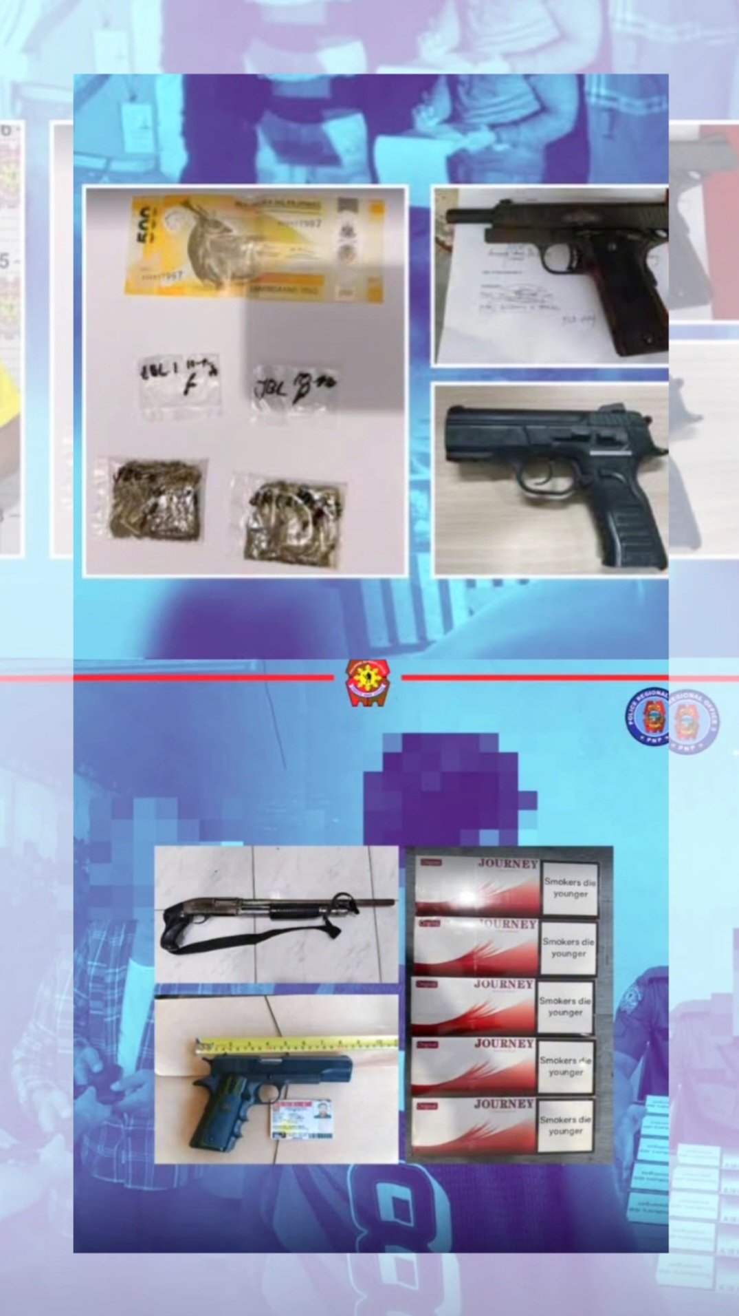 N. Ecija police ops: drug arrest, 6 firearms surrendered, fake cigarettes seized 