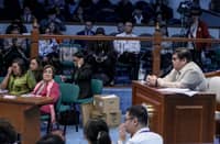Senator Judeges directly examines the Anti-Money Laundering Council(AMLC) Executive Director Ronel Buenaventura takes on the witness stand as a prosecution witness during the 33rd day of the impeachment trial against Vice President Sara Duterte on Tuesday, 6 October, 2026 in Pasay City.| Aram Lascano, SPPA POOL
