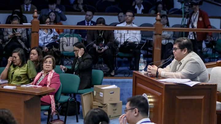 Senator Judeges directly examines the Anti-Money Laundering Council(AMLC) Executive Director Ronel Buenaventura takes on the witness stand as a prosecution witness during the 33rd day of the impeachment trial against Vice President Sara Duterte on Tuesday, 6 October, 2026 in Pasay City.| Aram Lascano, SPPA POOL