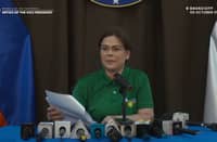 Vice President Sara Duterte holds a press briefing Tuesday to counter the allegations of Rodulfo Gracioso Jr., who accused her of receiving millions of pesos in cash through unlawful means.