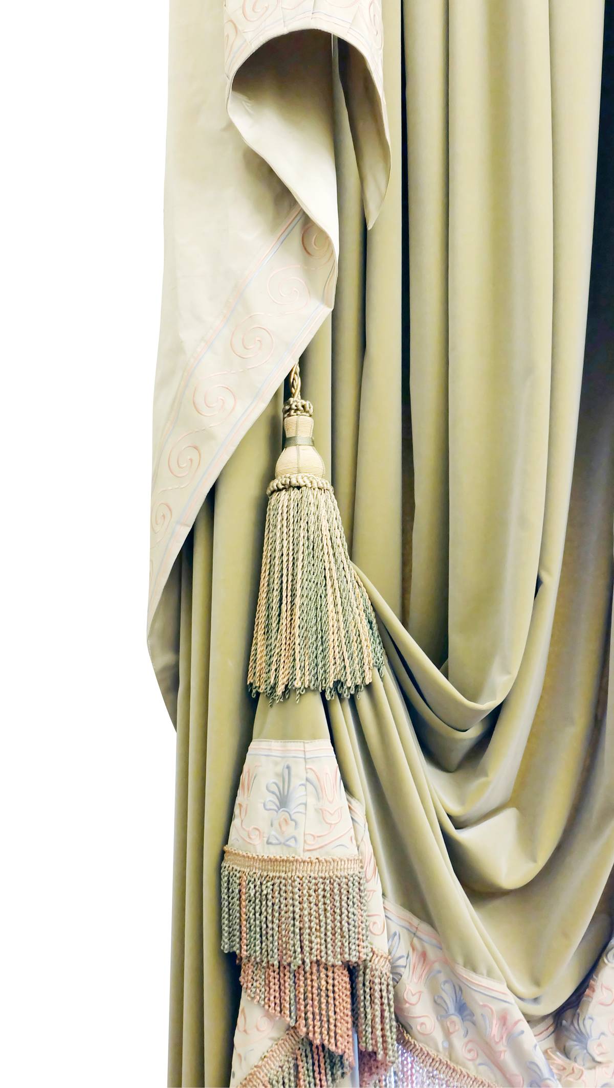 FOR living rooms, choose a soft, multi-colored fabric.