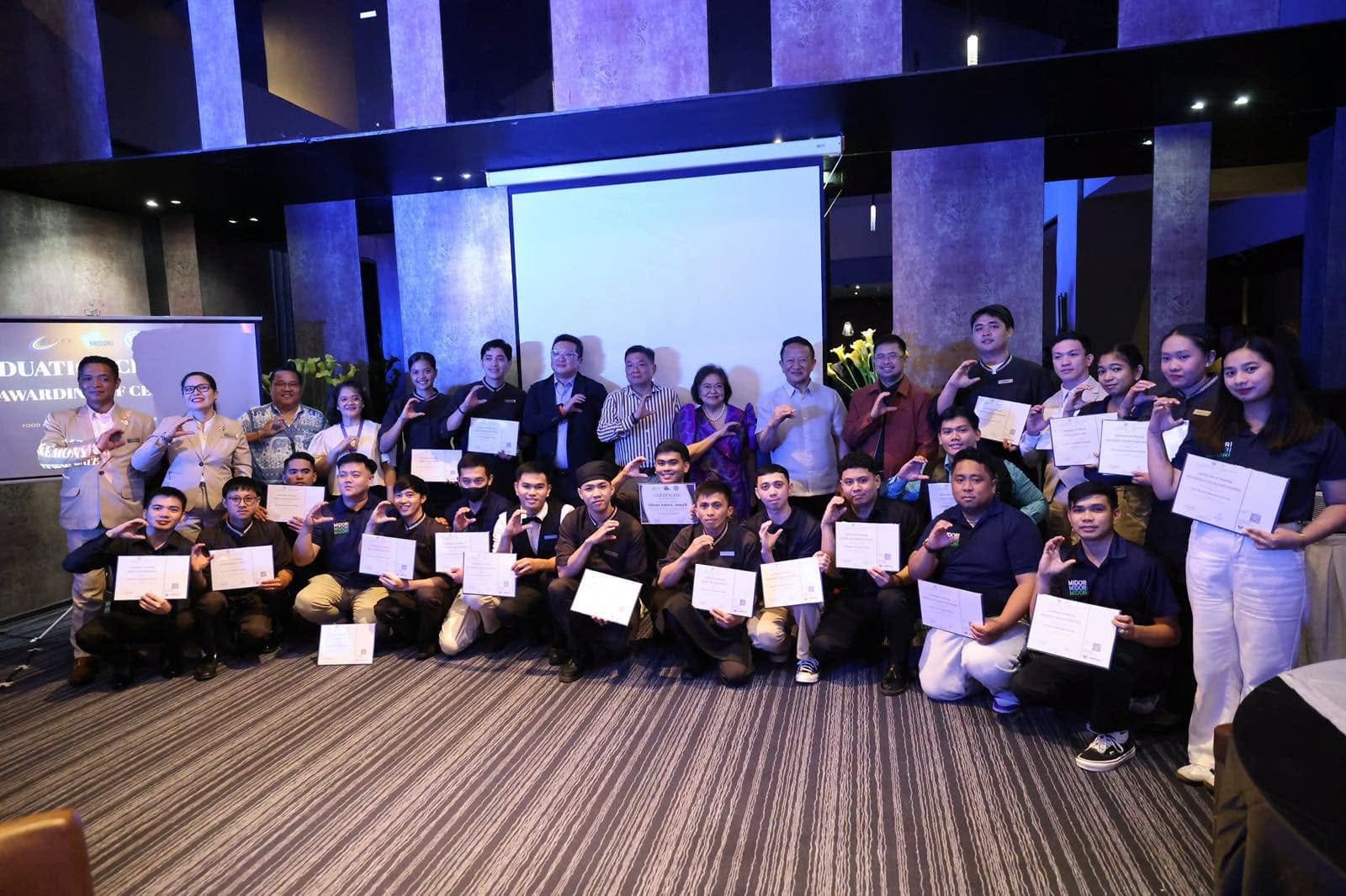 CDC, TESDA hold upskilling of 24 Midori Clark Hotel workers