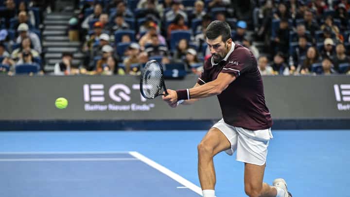 NOVAK Djokovic coasts to the final following the disqualification of Daniil Medvedev in the semifinal of their China Open men’s singles event.