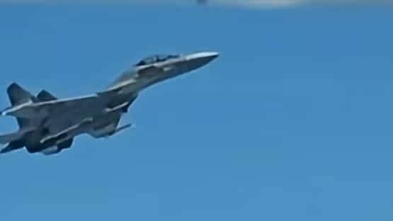 HANDOUT photo released by the Armed Forces of the Philippines on Tuesday shows a Chinese Shenyang J-16 fighter jet executing a high-risk intercept maneuver near a Philippine Air Force Cessna C-208 Caravan over Bajo de Masinloc in the West Philippine Sea.