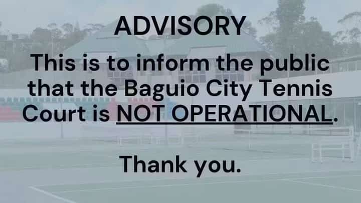 Baguio tennis court remains closed amid P110-M renovation