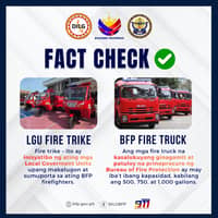 BFP issues statement on fire trucks, fire trikes